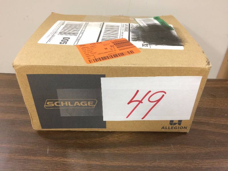 lot 49 image: Schlage Camelot Satin Nickel Keypad Entry with Flex Lock and Georgian Interior Knob