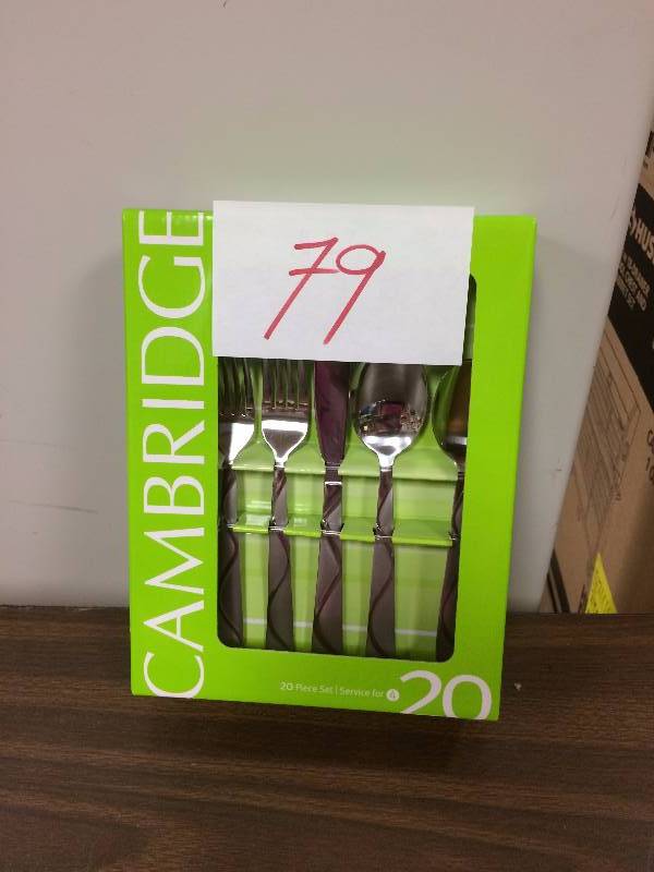 lot 79 image: Cambridge Quality Flatware Set in Polished Sand Finish New