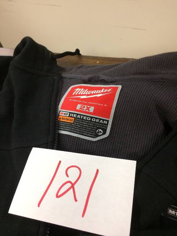 lot 121 image: Milwaukee M12 Heated Gear Hoodie Sweetshirt- 2X - Batery and Charger NOT included