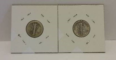 lot 149 image: 1918-S (San Francisco Mint) and 1940-P (Philadelphia Mint) Mercury Silver Dimes
