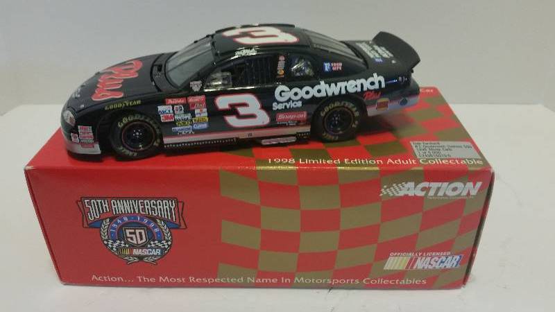 lot 174 image: Action Racing Collectibles 124th Scale 1998 #3 Dale Earnhardt Chevrolet GM Goodwrench Service Plus Monte Carlo Coin Bank