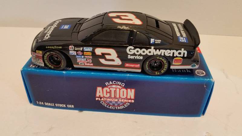 lot 183 image: Action Racing Collectibles 1995124th Scale #3 Dale Earnhardt GM Performance parts Chevrolet Coin Bank