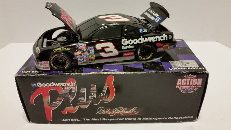 lot 235 image: Action Racing Collectibles 124th Scale #3 Dale Earnhardt 1997 GM Goodwrench Service Chevrolet Monte Carlo Coin Bank