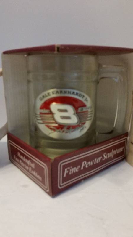 lot 243 image: Missing Man Set Three (3) Dale Earnhardt Coffee Mugs and One (1) Dale Earnhardt Jr Glass Mug - A Nice Tribute to a Legend