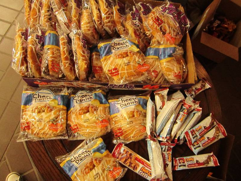Lot of pastries and granola bars...