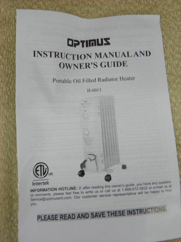 Optimus Portable heater