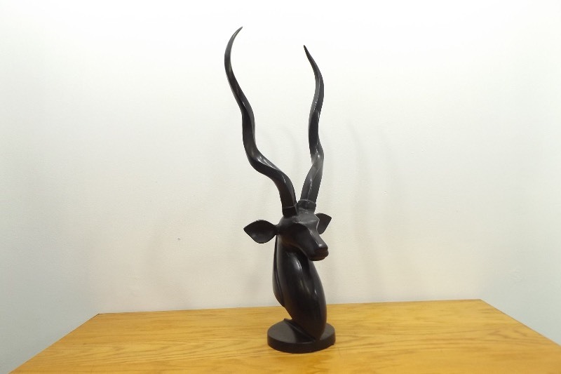Large Vintage 30 Tall Bronze Gazelle Head Statue