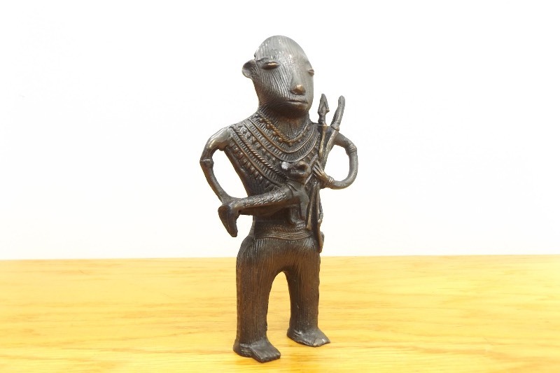 Vintage 9.5 Tall Bronze Aztec God Type Sculpture