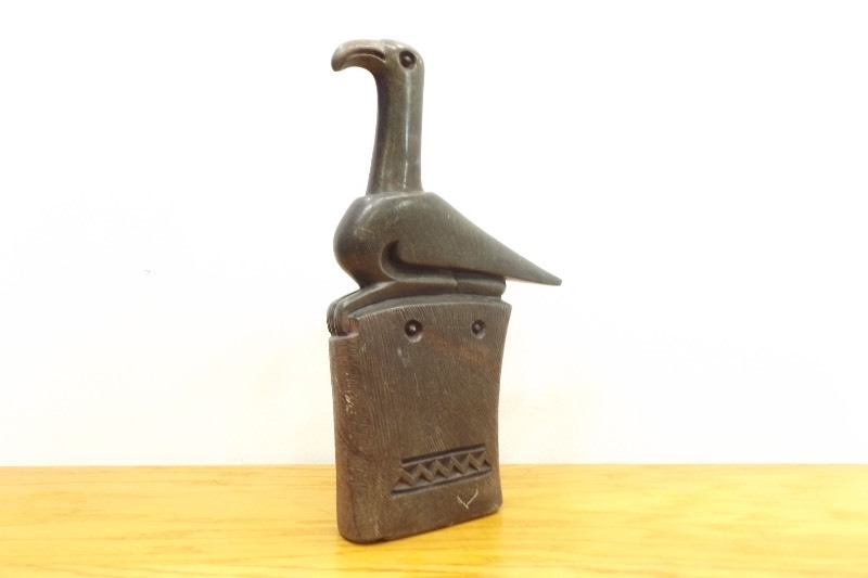 Large 16.5 Stone Carved Egyptian Revival Fowl Sculpture