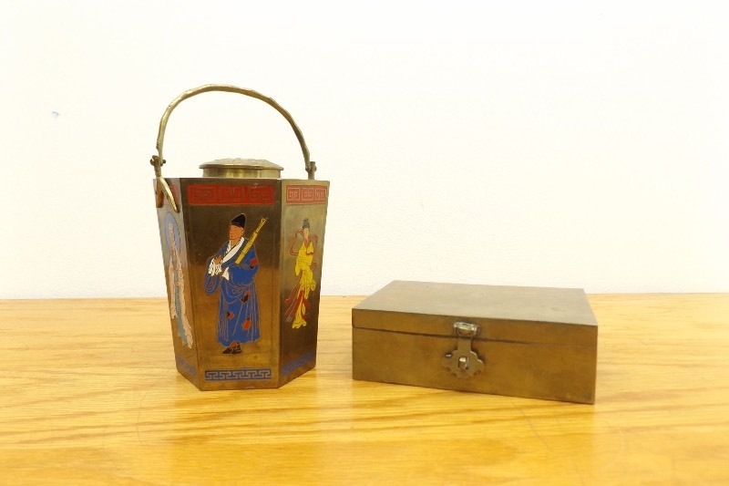 2 Antique Brass Boxes