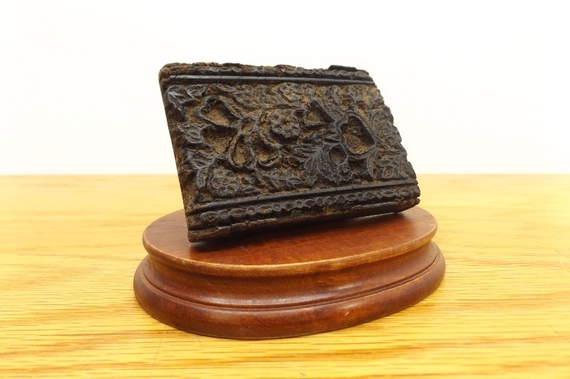 Antique Asian Woodblock Stamp on Stand