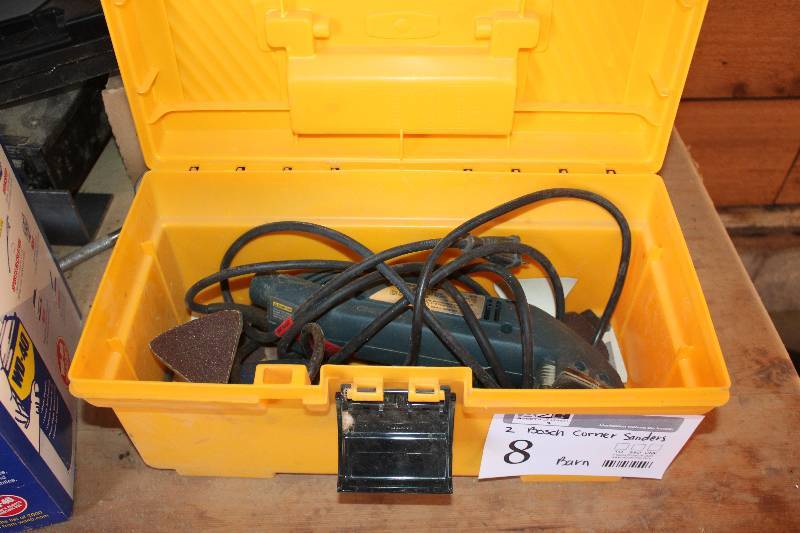 lot 8 image: Lot of (2) Bosch Corner, Ryobi Detail Sanders w Case