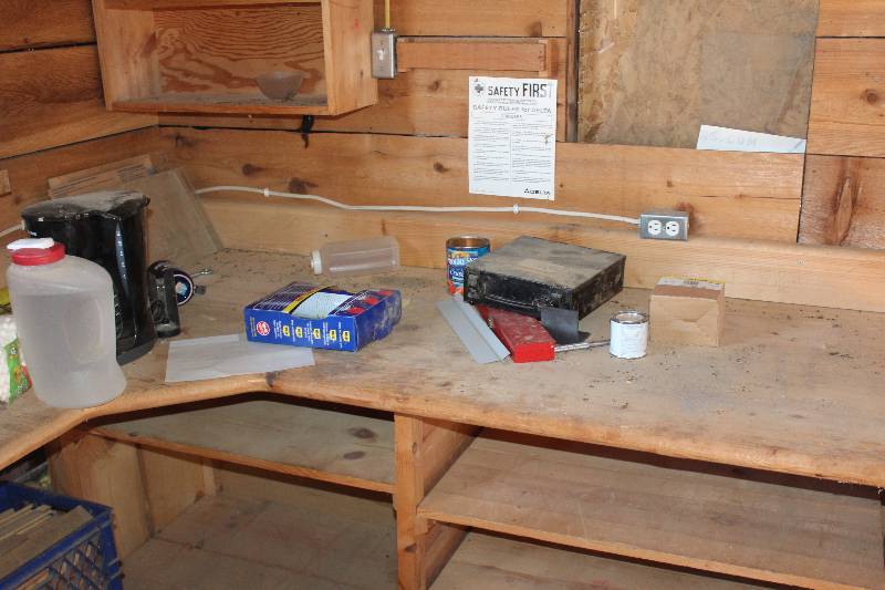lot 20 image: Shelf Lot Includes Tools, Wires, Propane