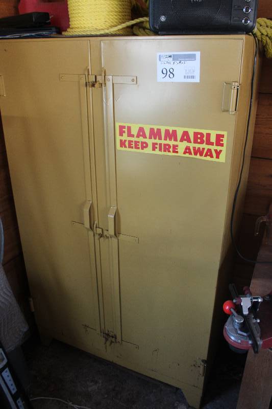 lot 98 image: 2-Door 2-Shelf Metal Firebox