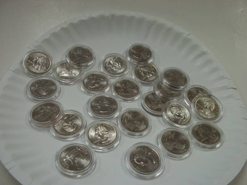 Assorted State Quarters in Cases