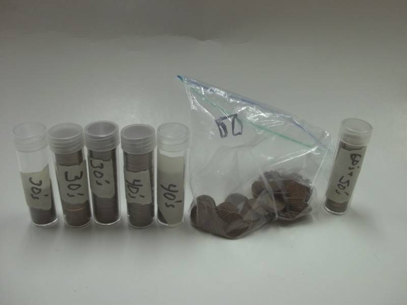 Assorted 1930s, 1940s, 1950s and 1960 Pennies