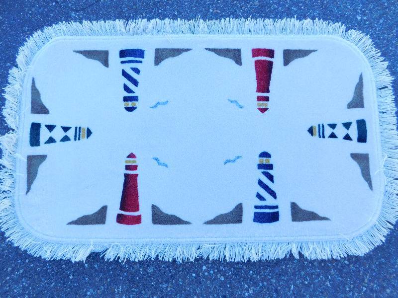 2x4 Hand Painted Fringed Rug