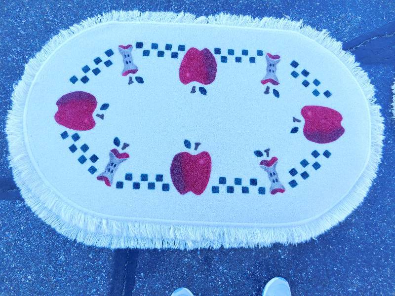 2.5x4 Hand Painted Fringed Oval Rug