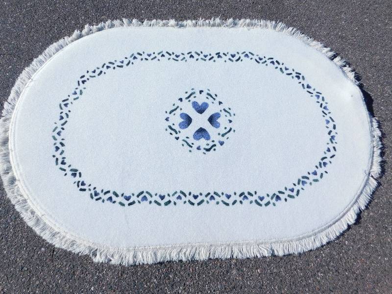 4x6 Hand Painted Fringed Oval