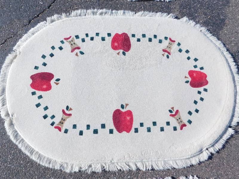 4x6 Hand Painted Fringed Oval