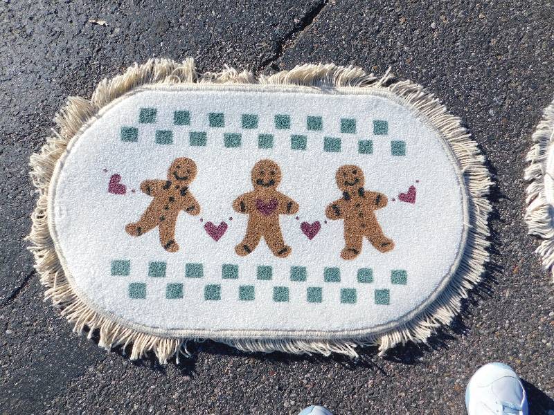 2x3 Hand Painted Small Fringed Oval Rug