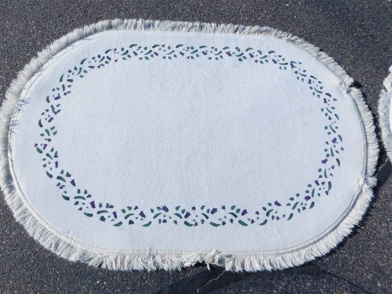 4x6 Hand Painted Fringed Oval