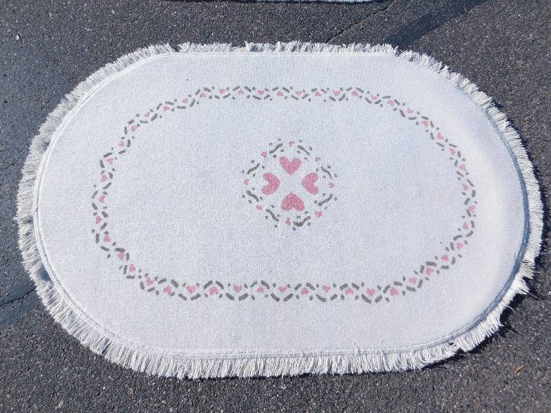 4x6 Hand Painted Fringed Oval