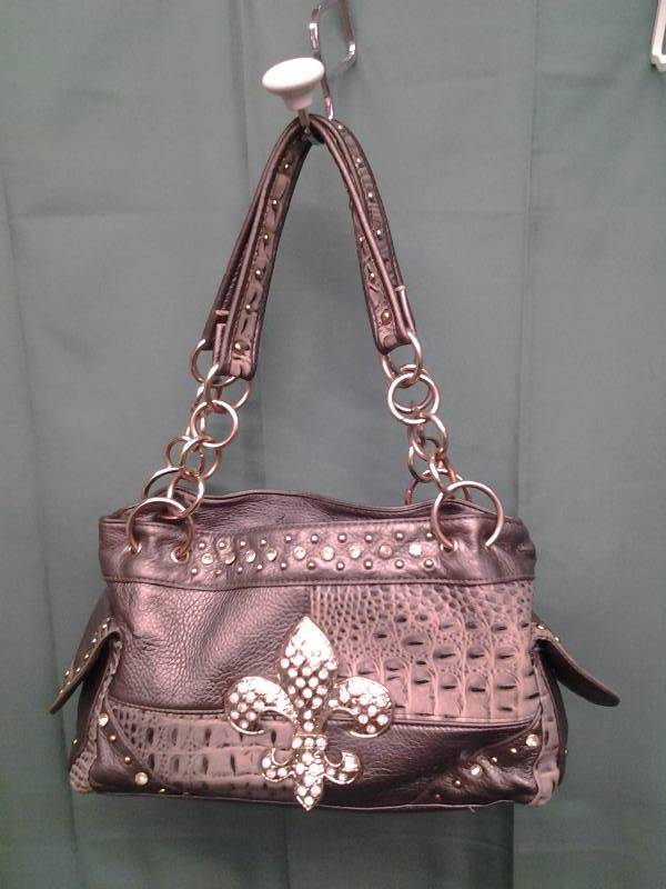 Gray Studded Handbag