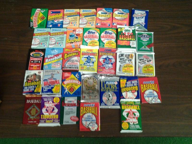 Collection Of Baseball Trading Card Packs