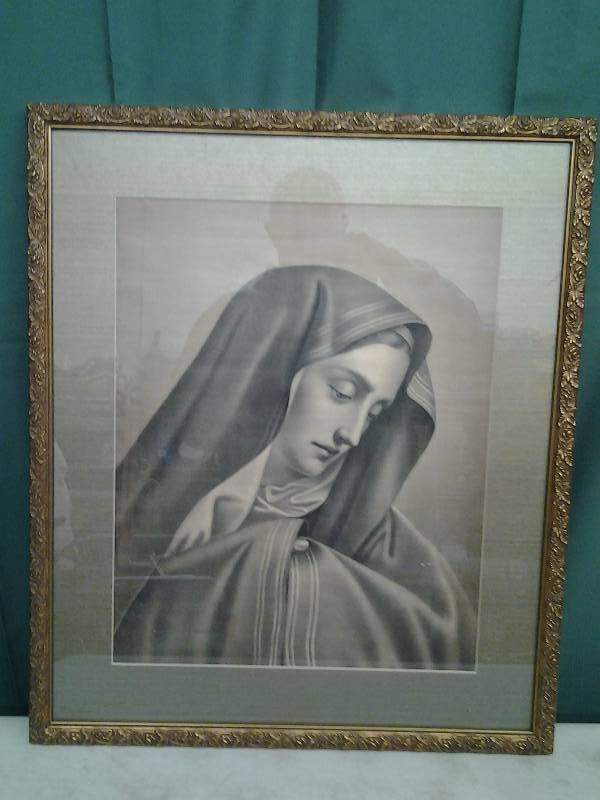 lot 9 image: Ornate Framed Religious Picture 20x24