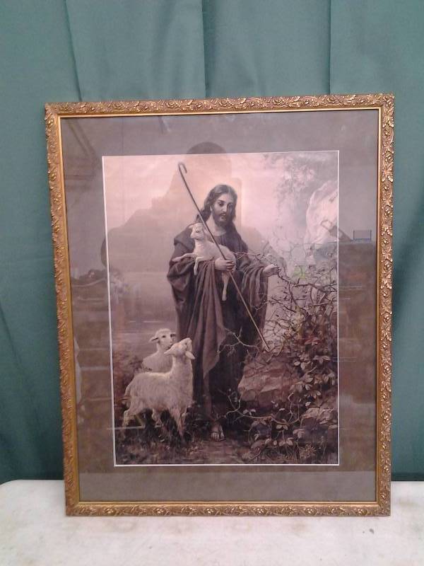 lot 10 image: Ornate Framed Religious Picture 25x20