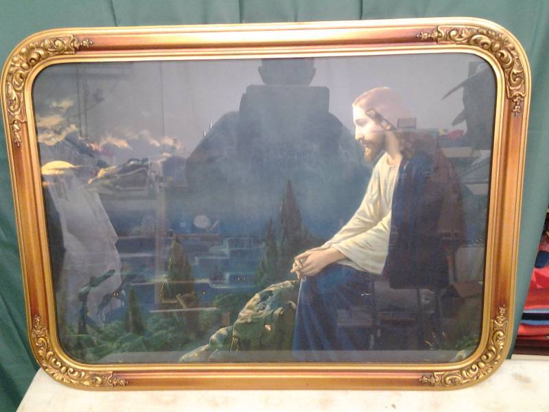 lot 11 image: Ornate Framed Religious Picture 23x32
