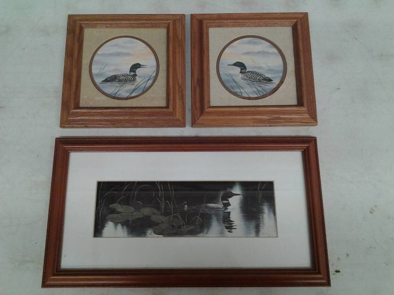 lot 17 image: 3-Framed Loon Pictures