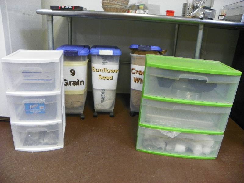 Storage containers and drawer units