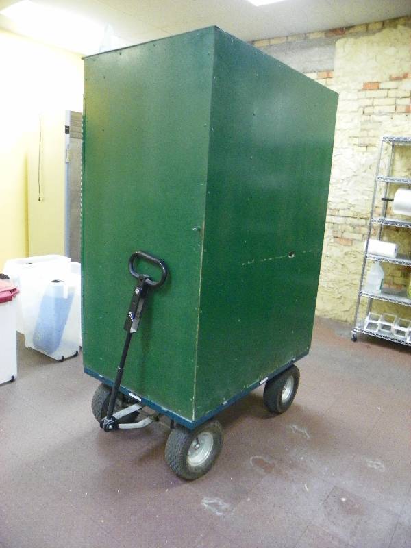 Mobile Bread Cart on wheels. 30.5 deep  x 77 tall x 46 wide