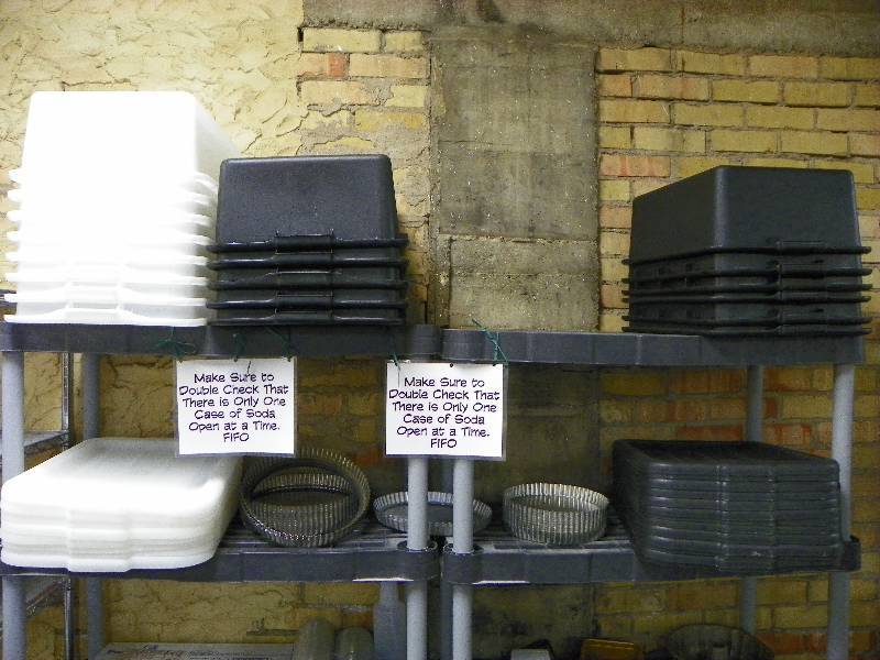 kitchen items, Shelving unit and contents, storage bins and small step stool ladder. 36 wide x 18 deep x 6 tall, Rubbermaid