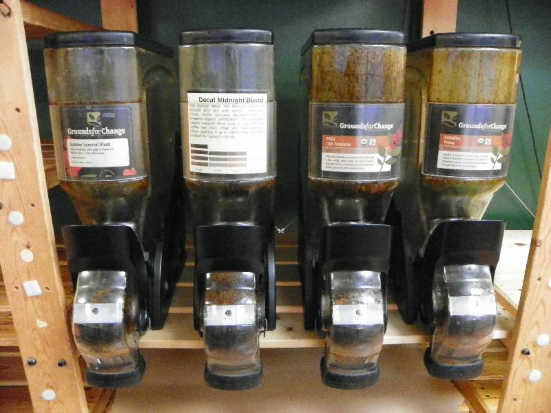 Coffee Ground storage and dispensing unit