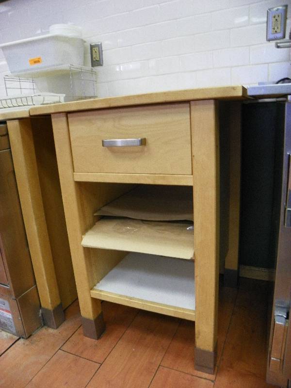 Small work station table with drawer and 2 shelves