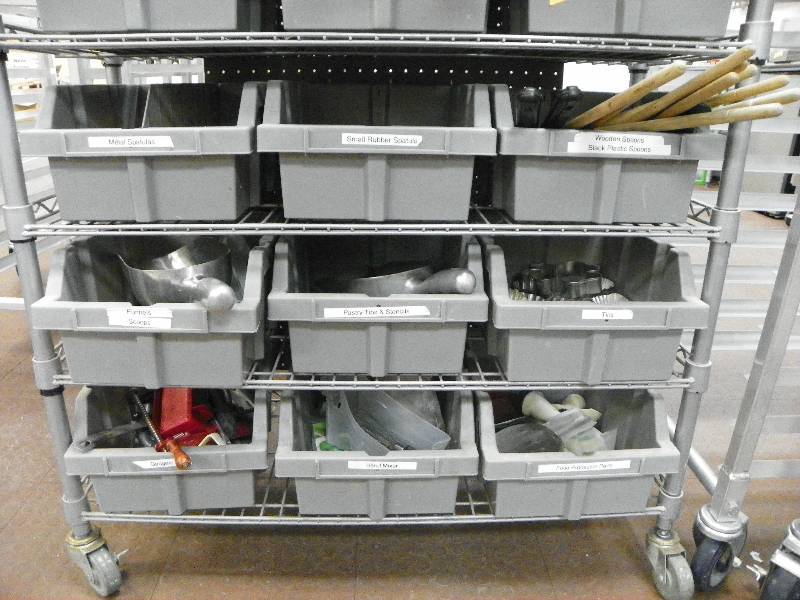 Tubs of CookingBakingKitchen Utensils