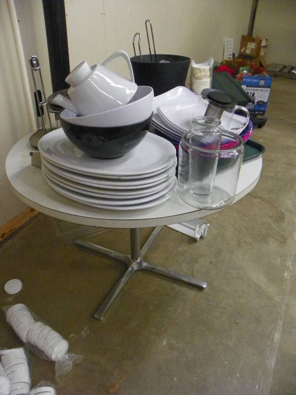 Round table and dishes