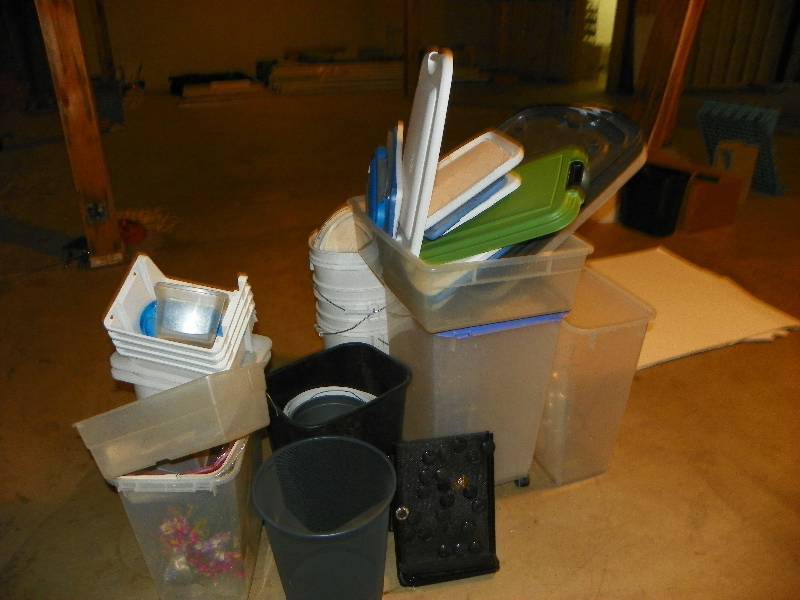 Storage Containers and trash can