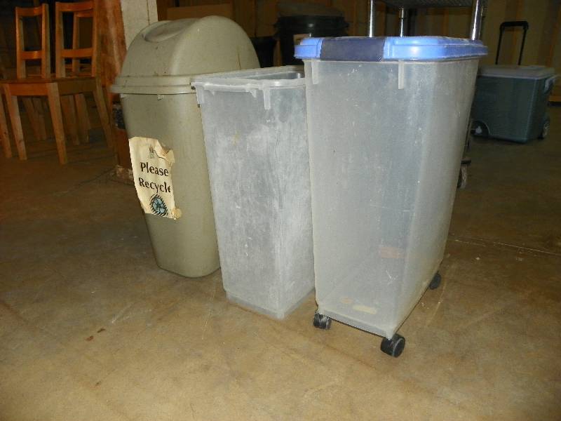 3 trash cans