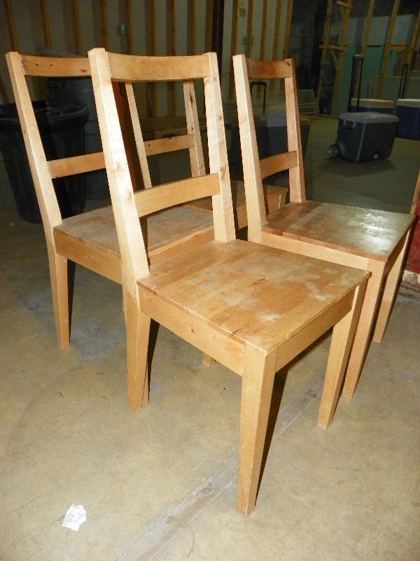 4 wooden chairs