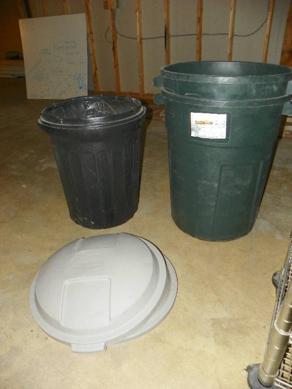 3 big trash cans