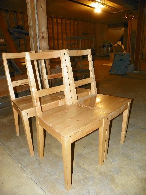 4 wooden chairs
