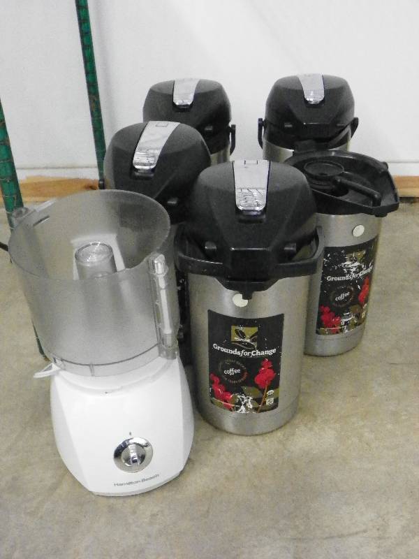 Coffee pots and grinder