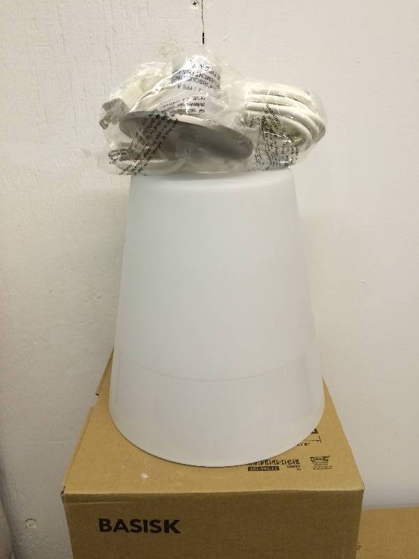 Plug In- White Frosted Pendant Lamps