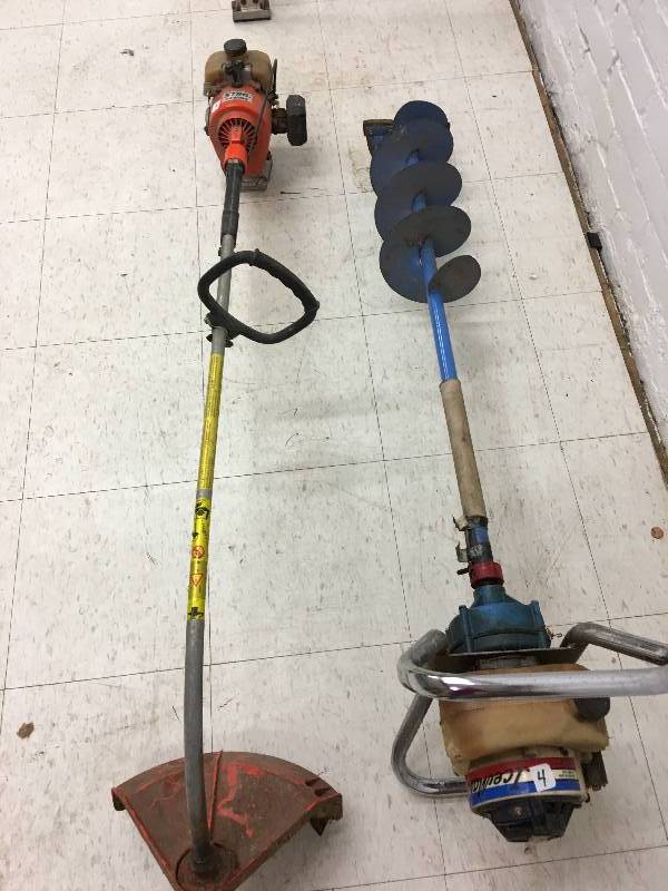 lot 41 image: stihl weed whip,ice master auger,stihl chainsaw parts,motor