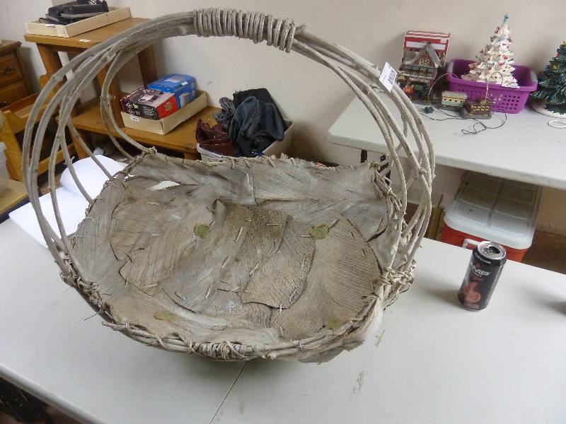 Indian Made Birch Bark Basket
