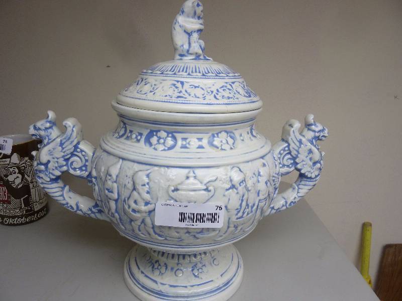 Large Ornate Urn with Lid